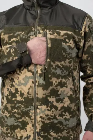 Флісова кофта Піксель з Оливковими вставками 3D сітка mm14 Military