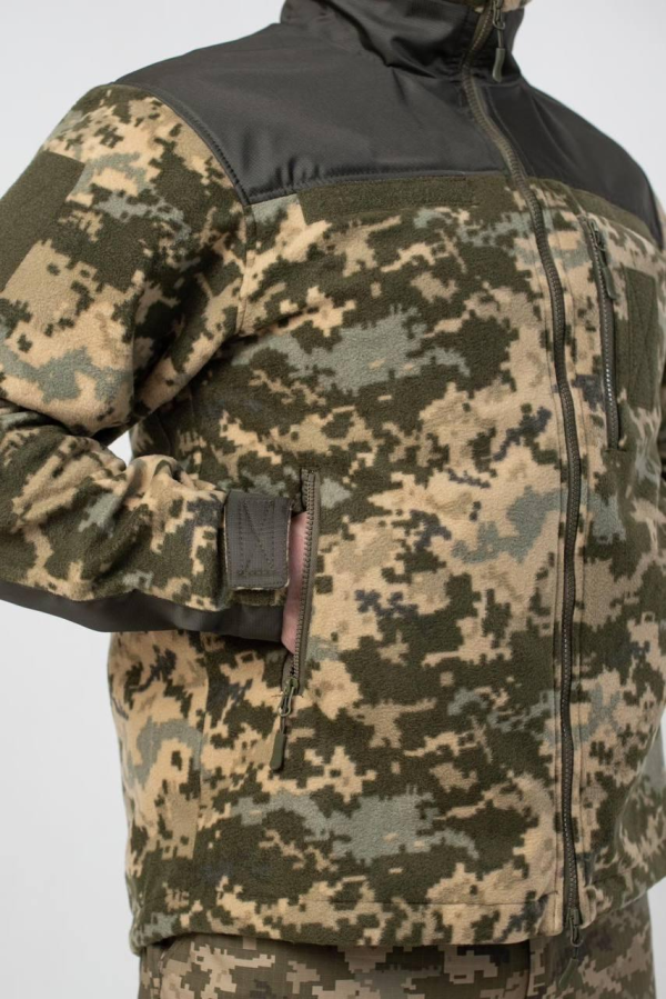 Флісова кофта Піксель з Оливковими вставками 3D сітка mm14 Military