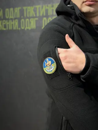 Тепла Флісова кофта- куртка чорна 3D сітка 380 Фліс