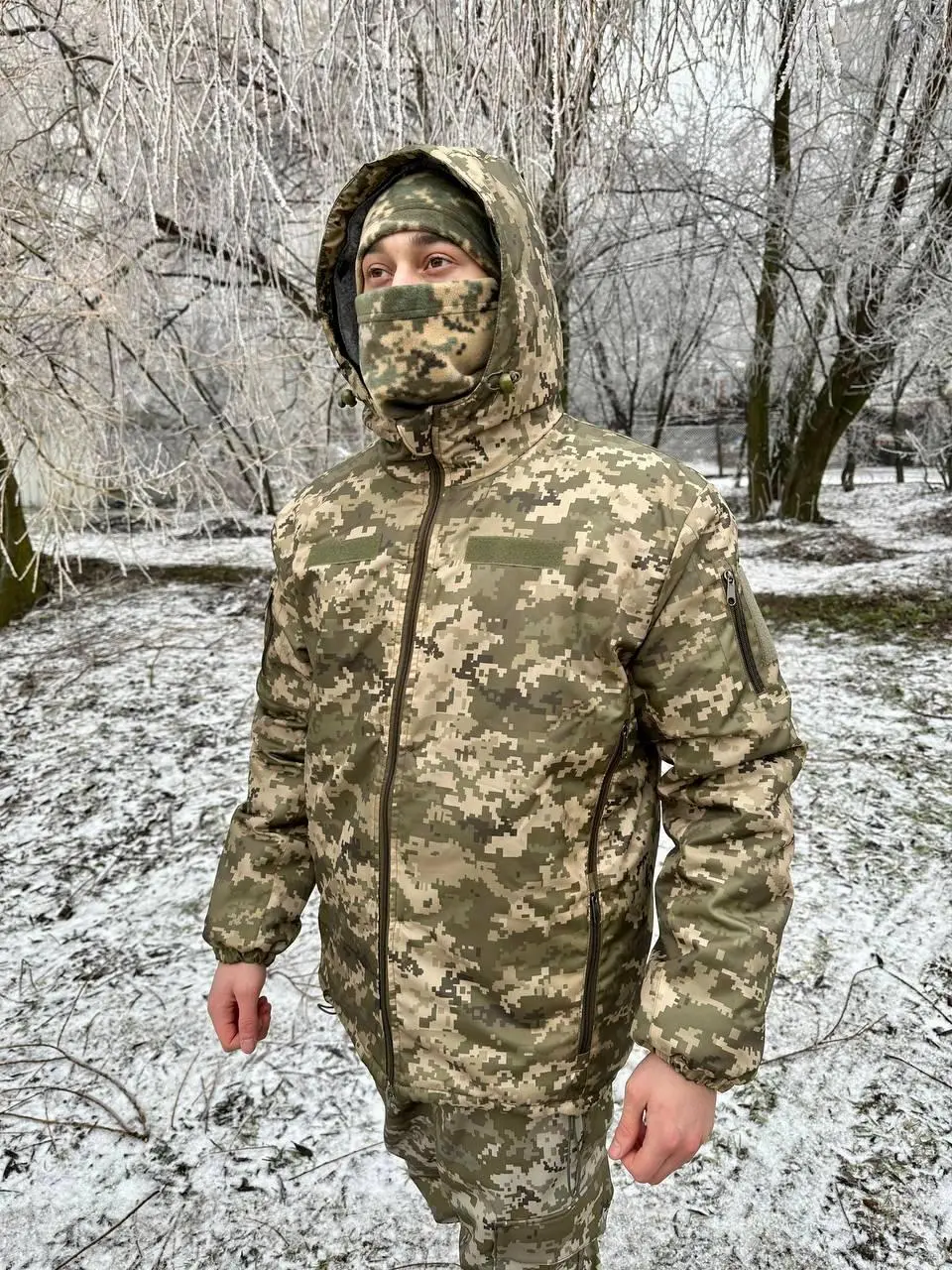 Бушлат піксель з знімним хутром v3