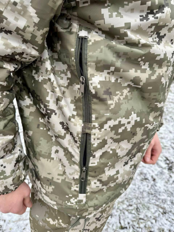 Бушлат піксель з знімним хутром v2