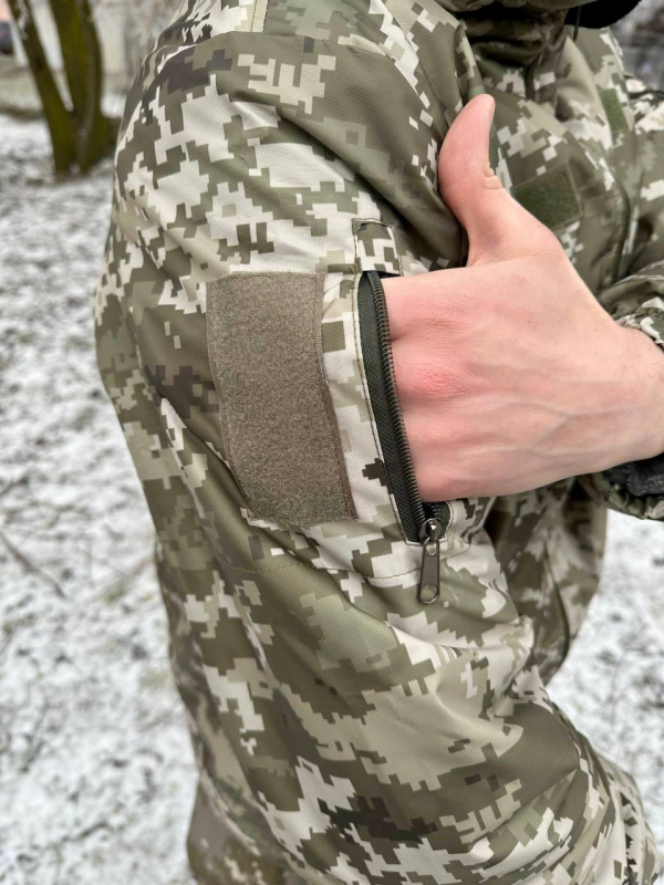 Бушлат піксель з знімним хутром v2