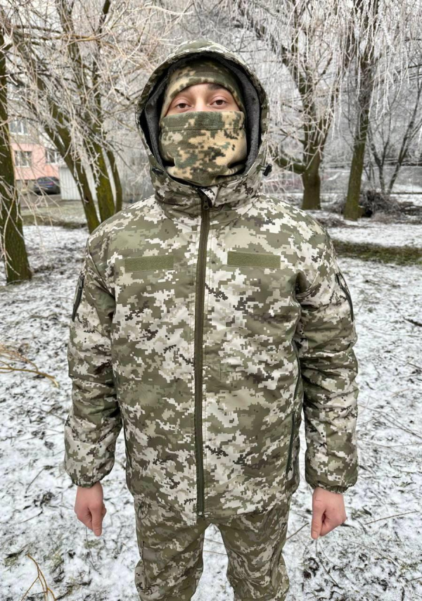 Бушлат піксель з знімним хутром v2