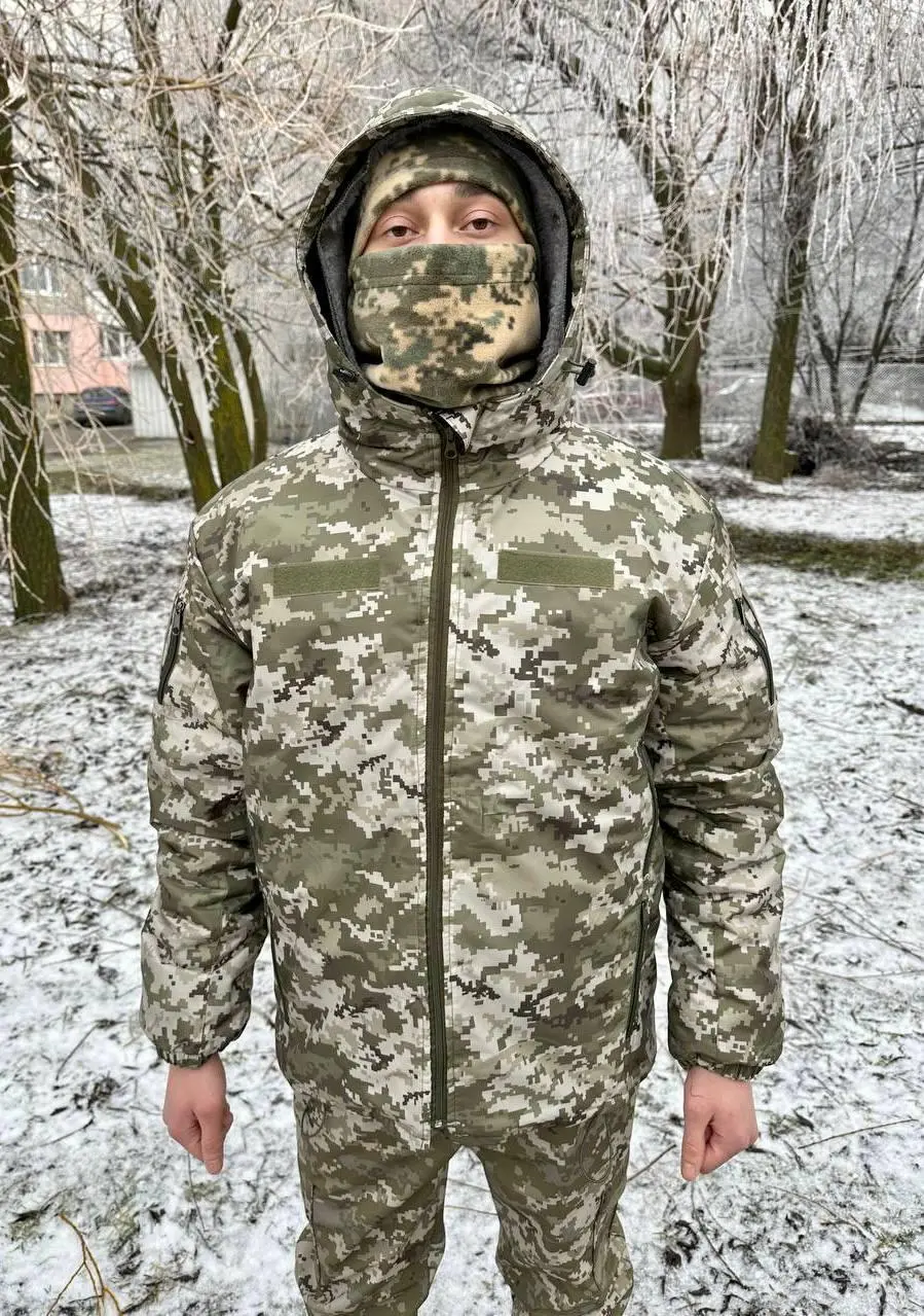 Бушлат піксель з знімним хутром v2