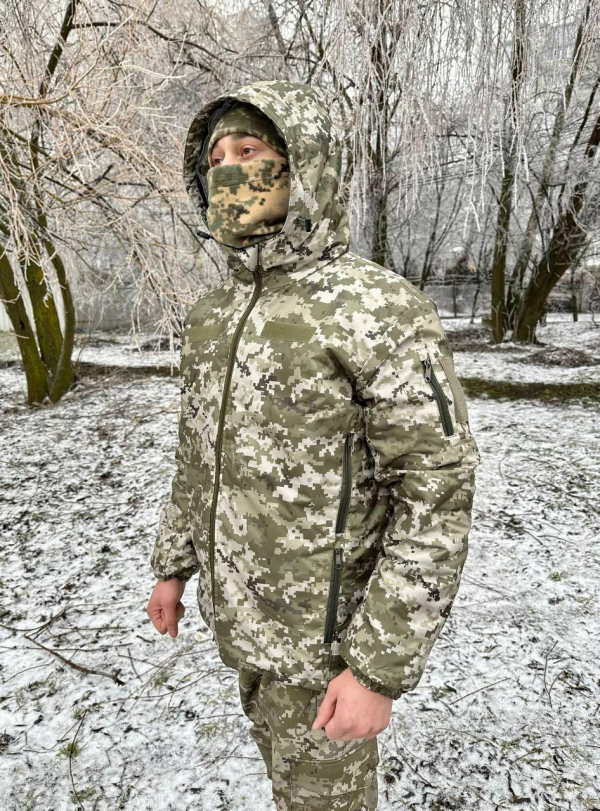 Бушлат піксель з знімним хутром v2
