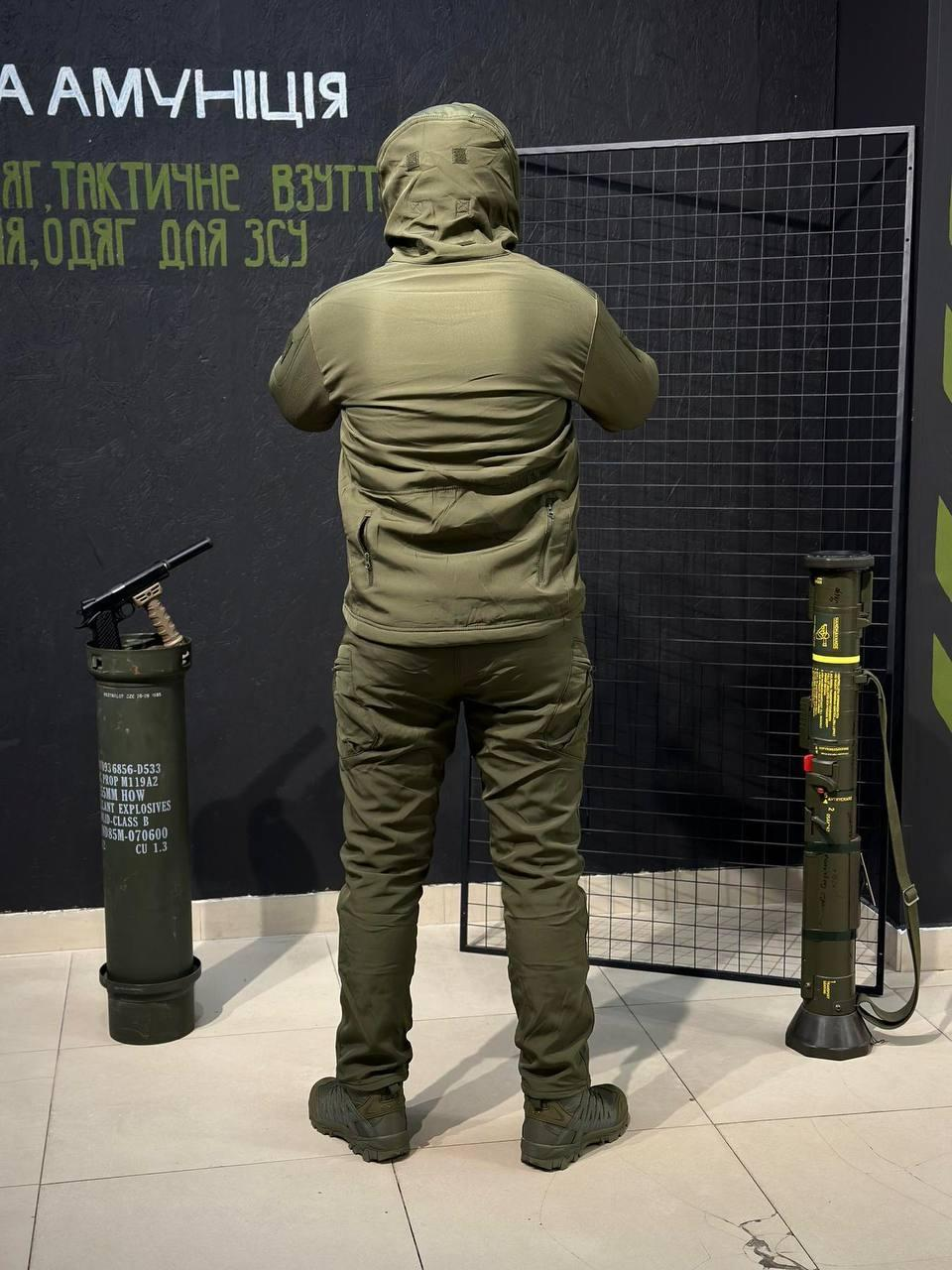 Комплект 3 в 1 Vanguard олива Olive 🇺🇸 Костюм Софт Шел + Термобілизна Esdy +убакс