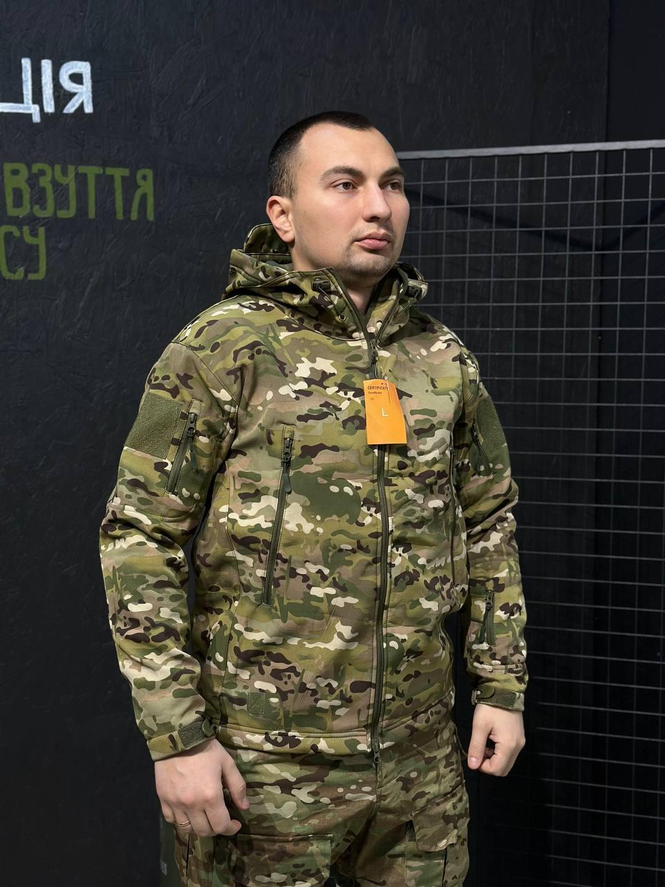 Куртка Tactical Софтшел мультикам Утеплена на флісі