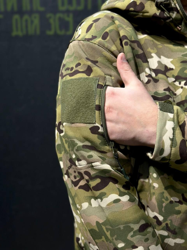Куртка Tactical Софтшел мультикам Утеплена на флісі