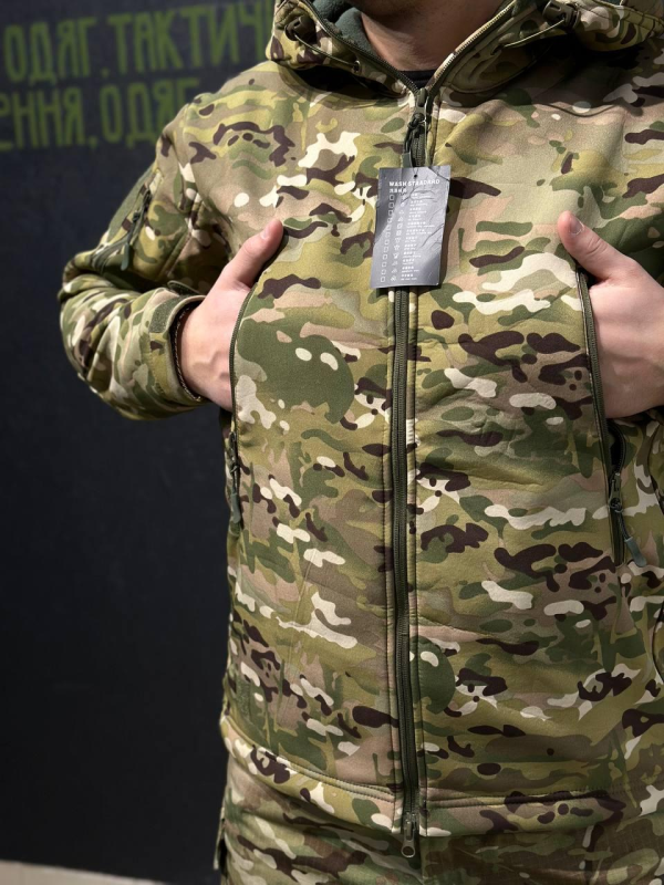 Куртка Tactical Софтшел мультикам Утеплена на флісі