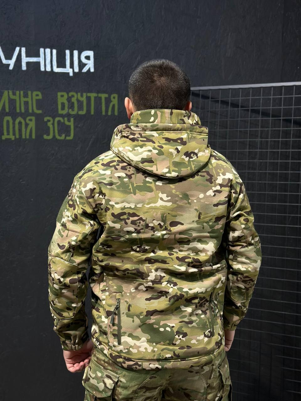 Куртка Tactical Софтшел мультикам Утеплена на флісі