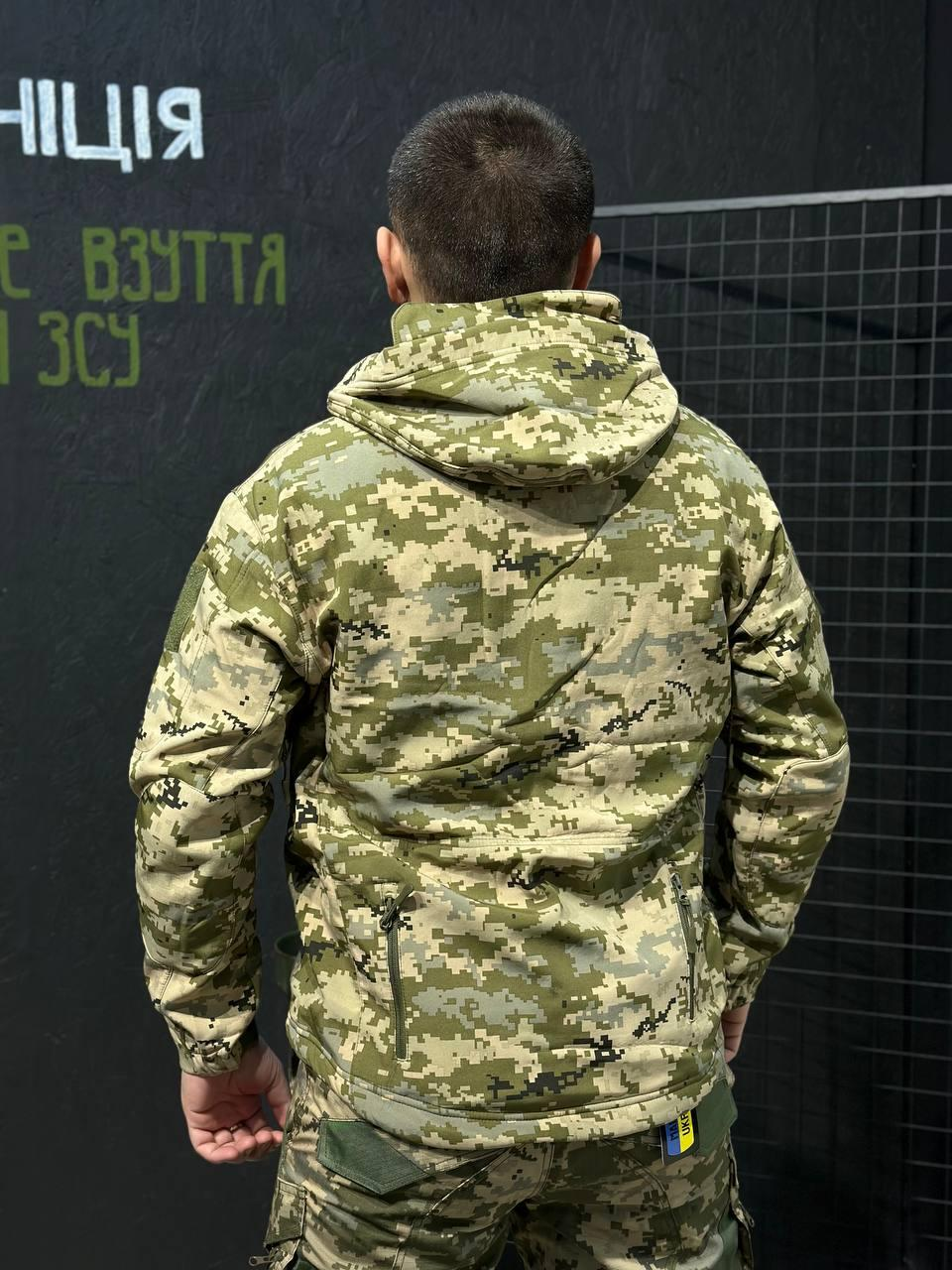 Куртка Tactical Софтшел Піксель Утеплена на флісі mm14