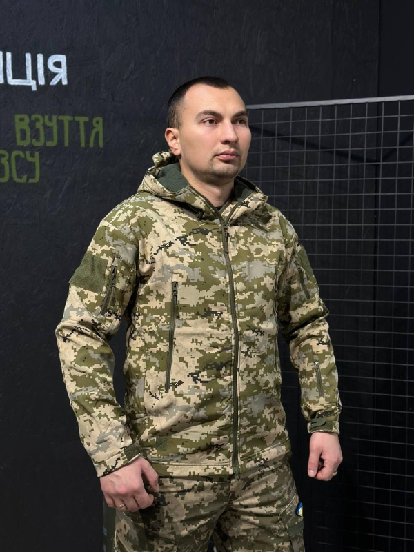 Куртка Tactical Софтшел Піксель Утеплена на флісі mm14