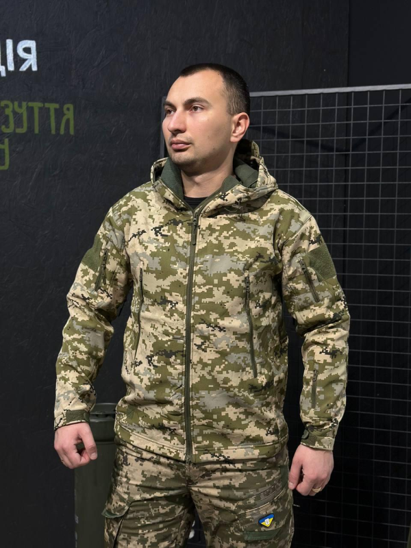 Куртка Tactical Софтшел Піксель Утеплена на флісі mm14