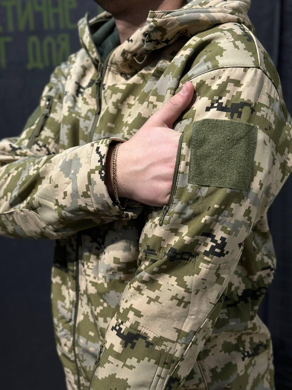 Куртка Tactical Софтшел Піксель Утеплена на флісі mm14