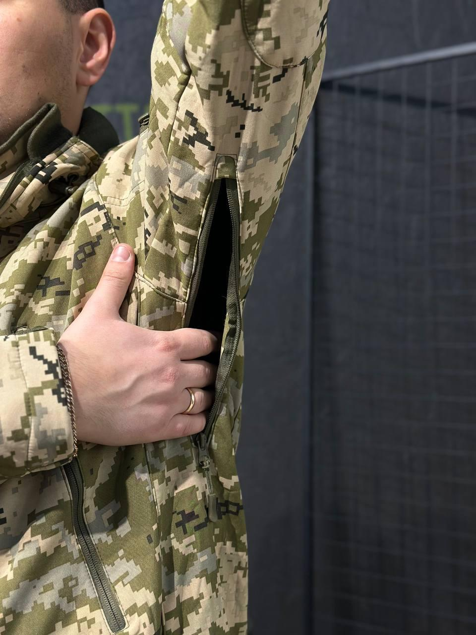 Куртка Tactical Софтшел Піксель Утеплена на флісі mm14