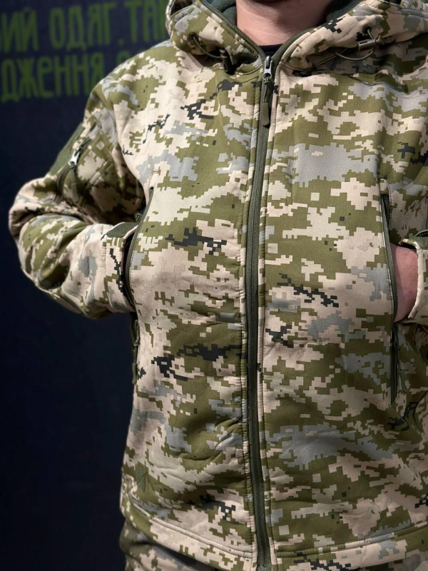 Куртка Tactical Софтшел Піксель Утеплена на флісі mm14