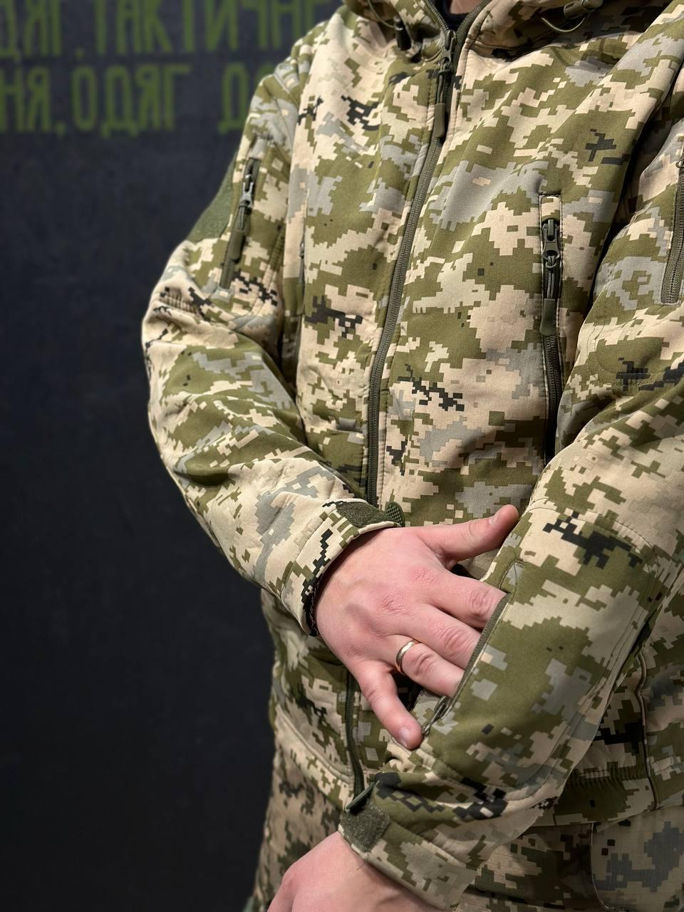 Куртка Tactical Софтшел Піксель Утеплена на флісі mm14