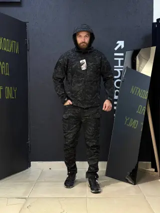 Костюм софтшел Gwild чорний мультикам Soft Shell на флісі