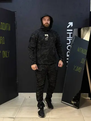 Костюм софтшел Gwild чорний мультикам Soft Shell на флісі