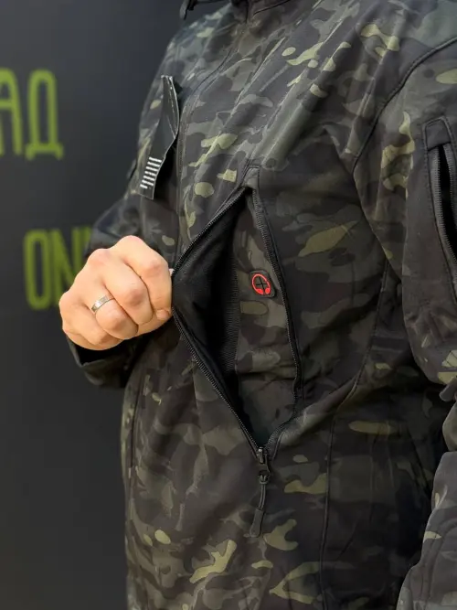 Костюм софтшел Gwild чорний мультикам Soft Shell на флісі