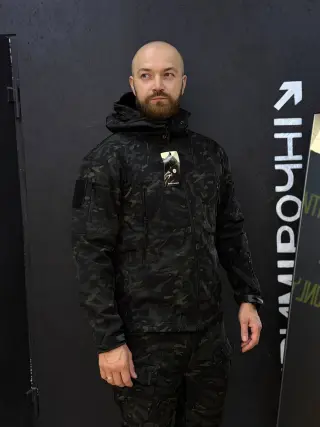 Костюм софтшел Gwild чорний мультикам Soft Shell на флісі