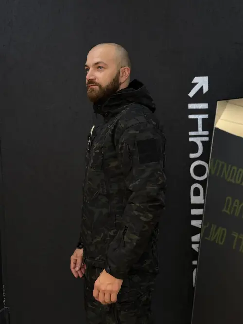 Костюм софтшел Gwild чорний мультикам Soft Shell на флісі