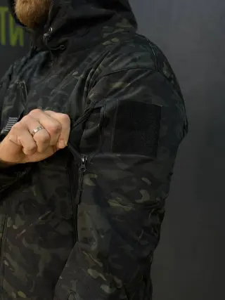 Костюм софтшел Gwild чорний мультикам Soft Shell на флісі
