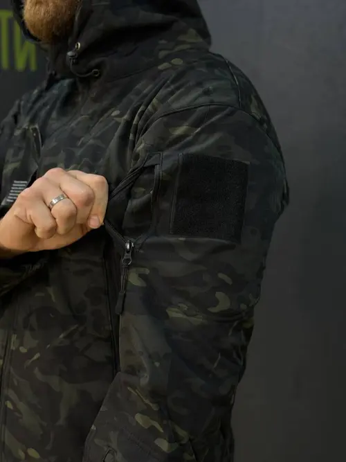 Костюм софтшел Gwild чорний мультикам Soft Shell на флісі