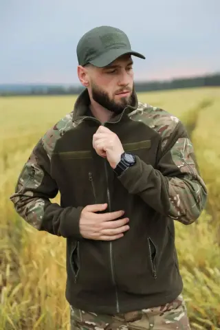 Флісова кофта Aligator олива/мультикам