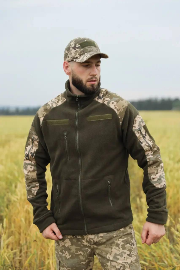 Флісова кофта Aligator олива/піксель