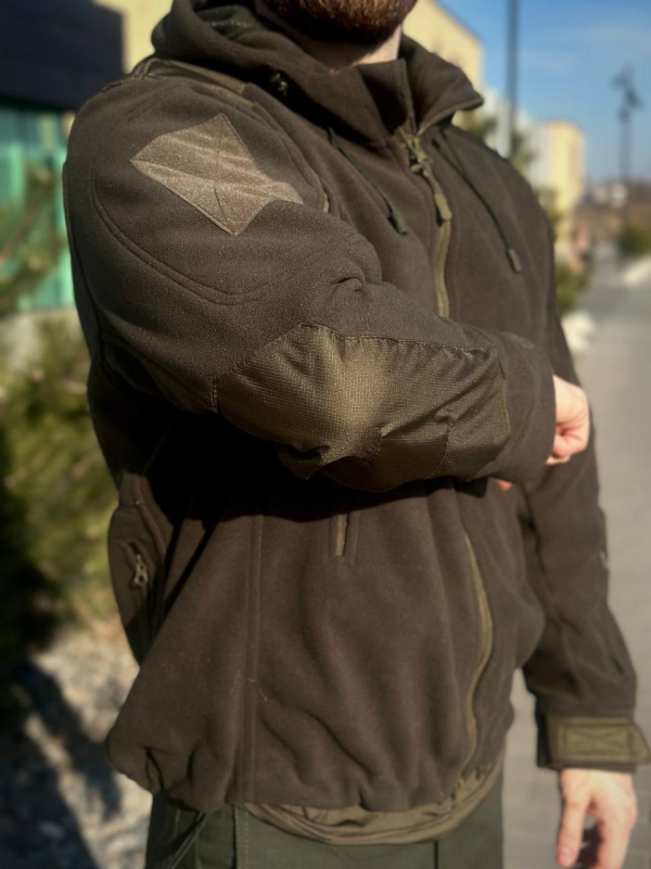 Тактична Куртка Олива мікрофліс з Капюшоном Military Olive