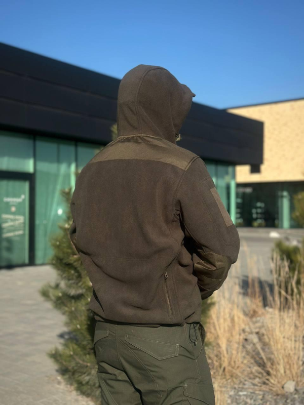 Тактична Куртка Олива мікрофліс з Капюшоном Military Olive