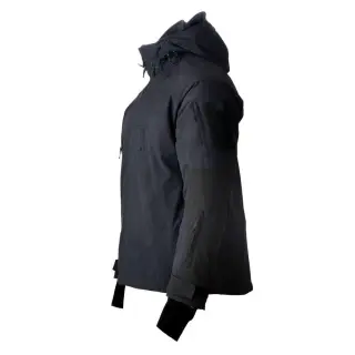 YINREN 5.0 Black Nylon Winter Jacket with Blue Inserts