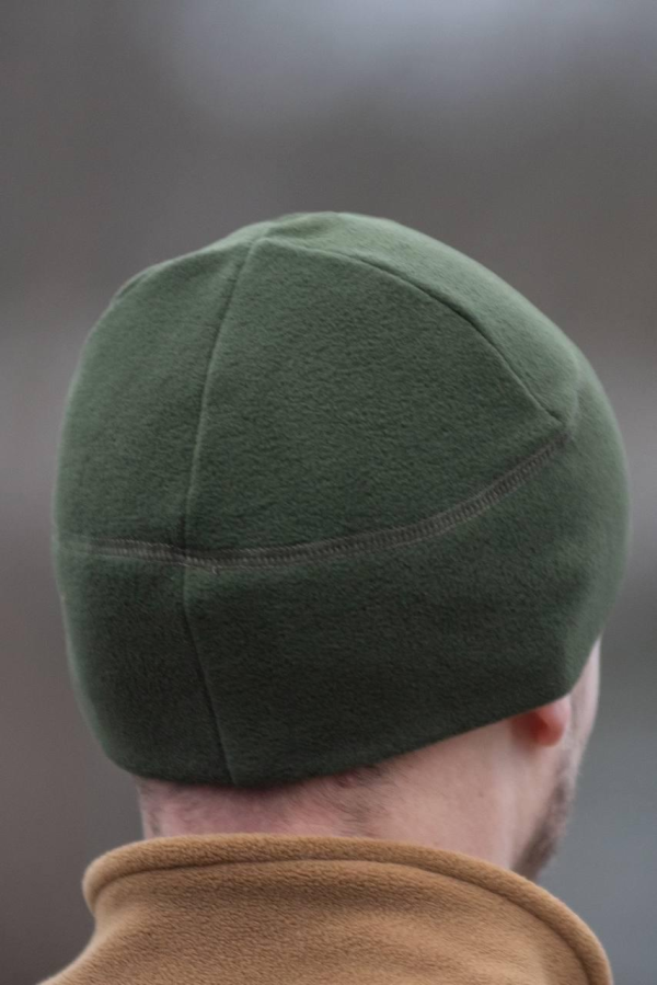 Шапка мікрофліс з липучкою Military олива