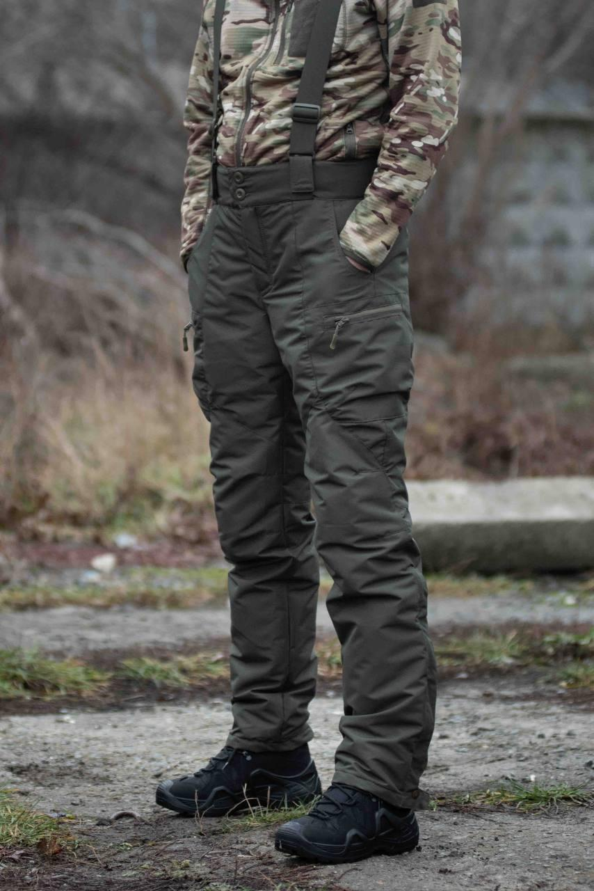 Штани зимові Nord Storm на підтяжках Олива Military R + -30