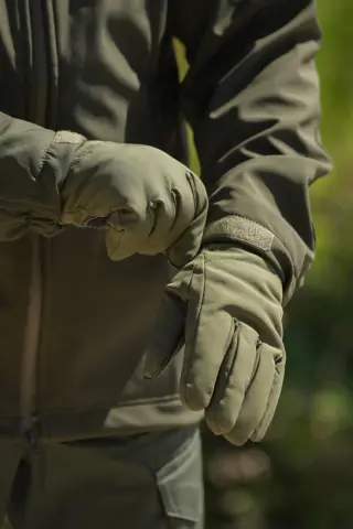 Рукавиці тактичні софтшел R-military на флісі олива