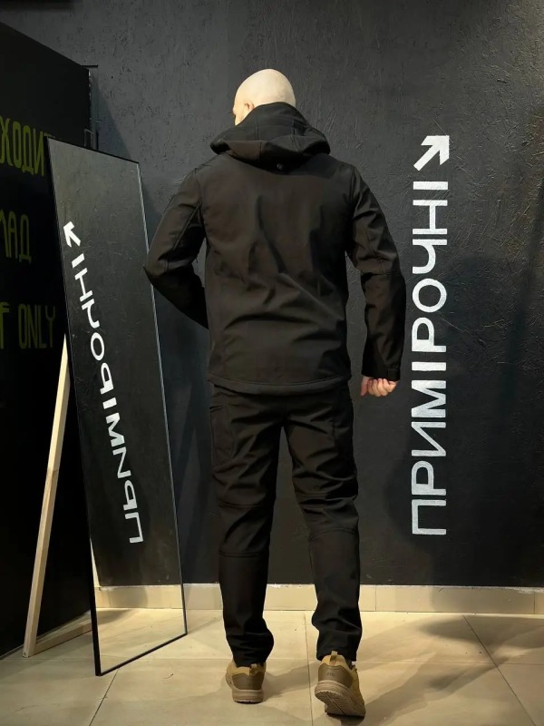 Костюм Energy на флісі чорний софтшелл SoftShell