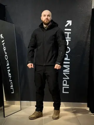 Костюм Energy на флісі чорний софтшелл SoftShell