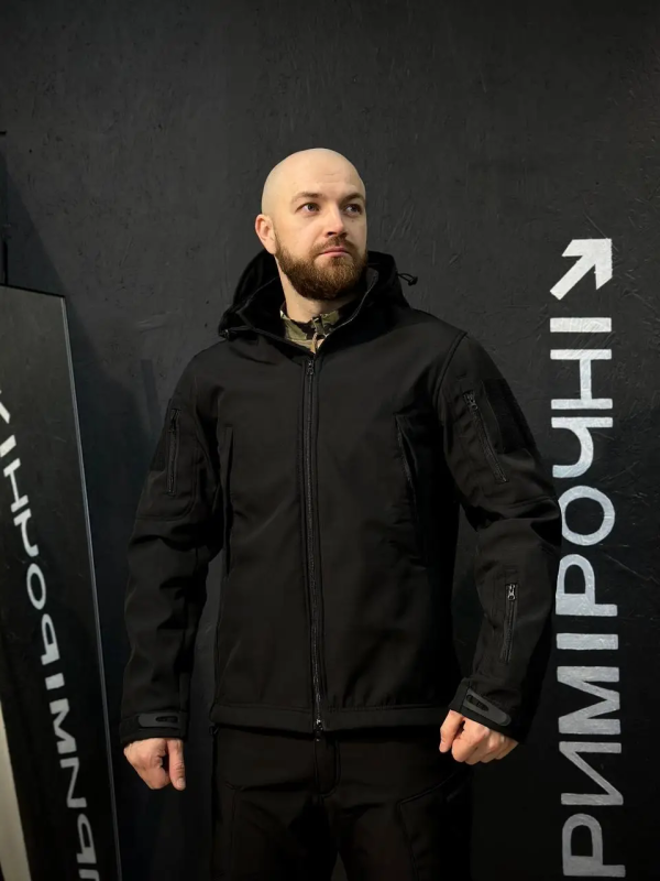Костюм Energy на флісі чорний софтшелл SoftShell