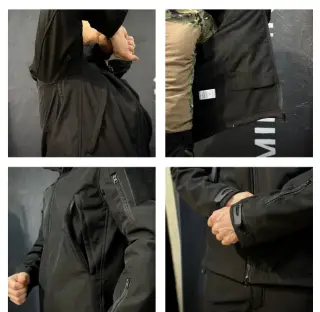 Костюм Energy на флісі чорний софтшелл SoftShell