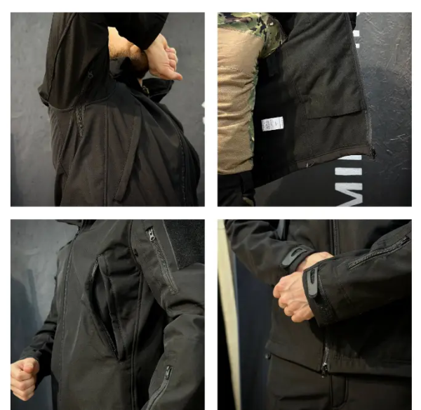 Костюм Energy на флісі чорний софтшелл SoftShell